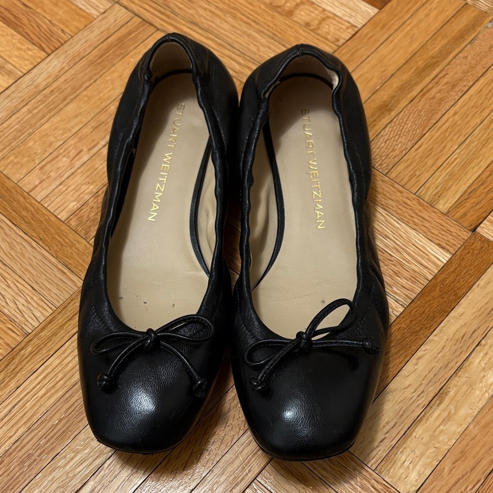 Stuart Weitzman Bria Black Ballet Flats 7.5/7